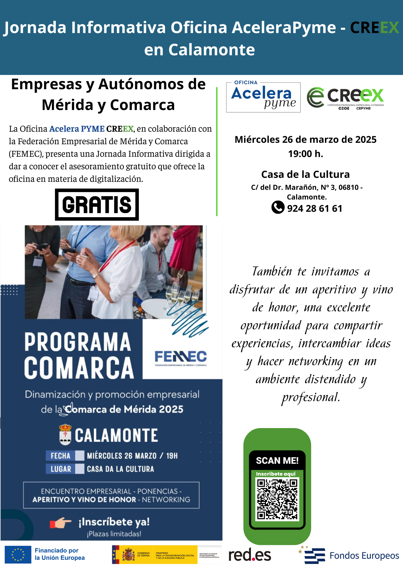 Jornada Informativa en Calamonte: Impulsa la Digitalización de tu Negocio con la Oficina Acelera Pyme CREEX