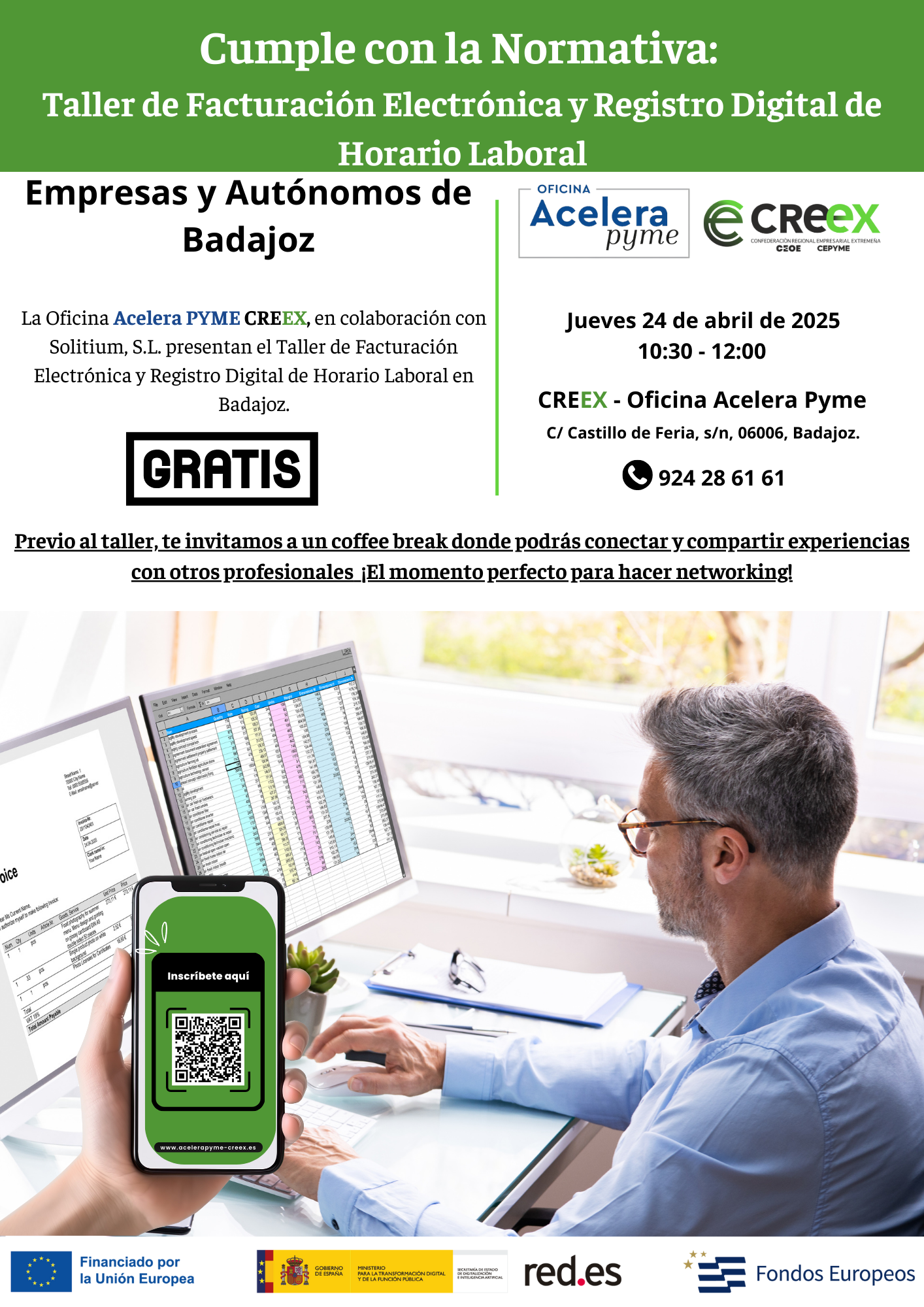 Cumple con la Normativa: Taller de Facturación Electrónica y Registro Digital de Horario Laboral en Badajoz