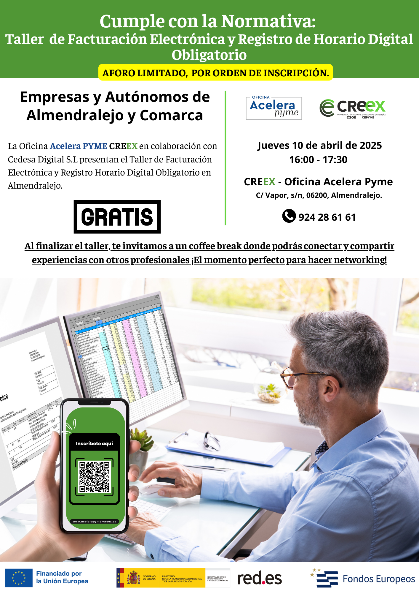Cumple con la Normativa: Taller de Facturación Electrónica y Registro de Horario Digital Obligatorio en Almendralejo