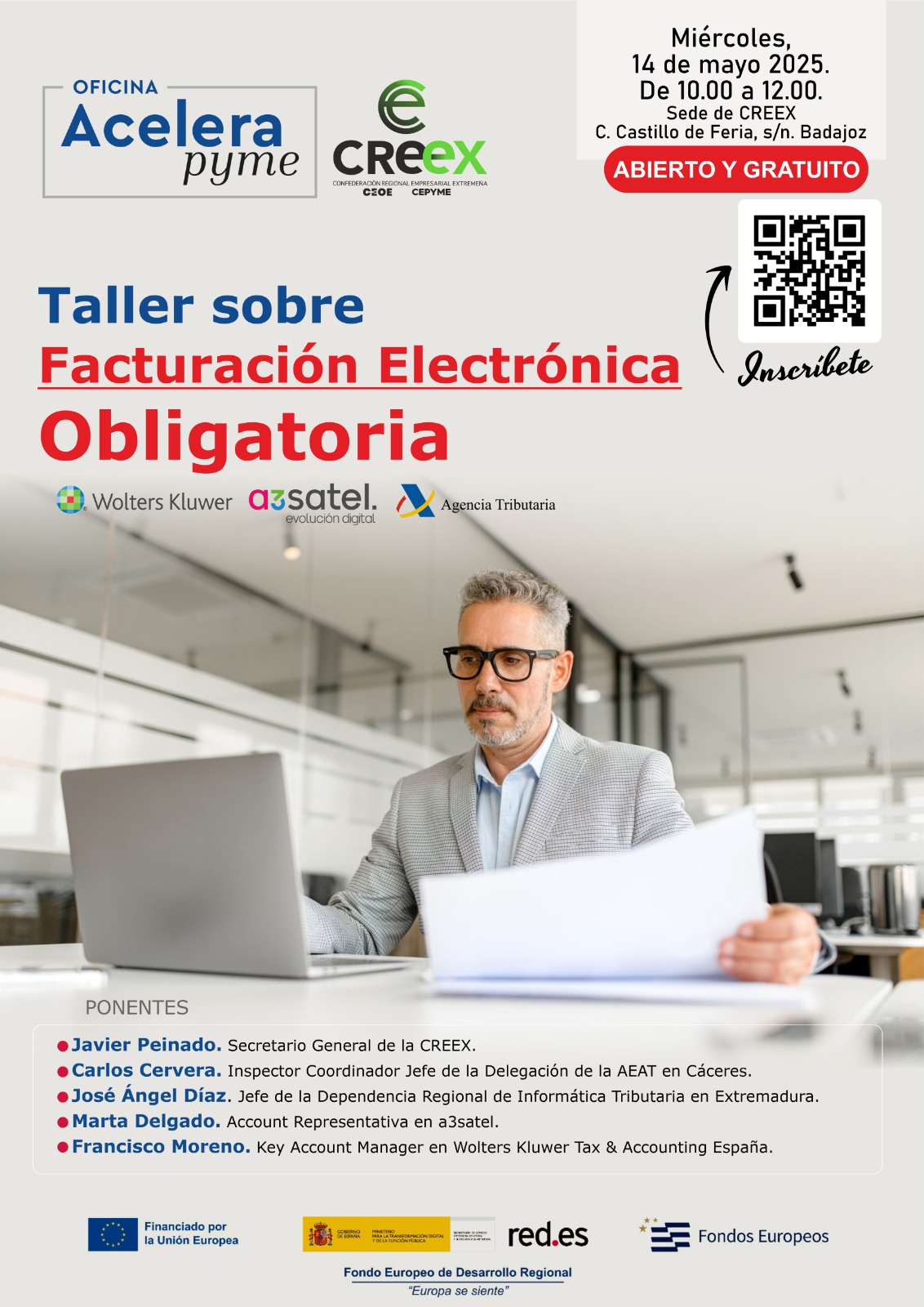 Taller presencial: Facturación electrónica obligatoria con Wolters Kluwer, a3Satel y la Agencia Tributaria